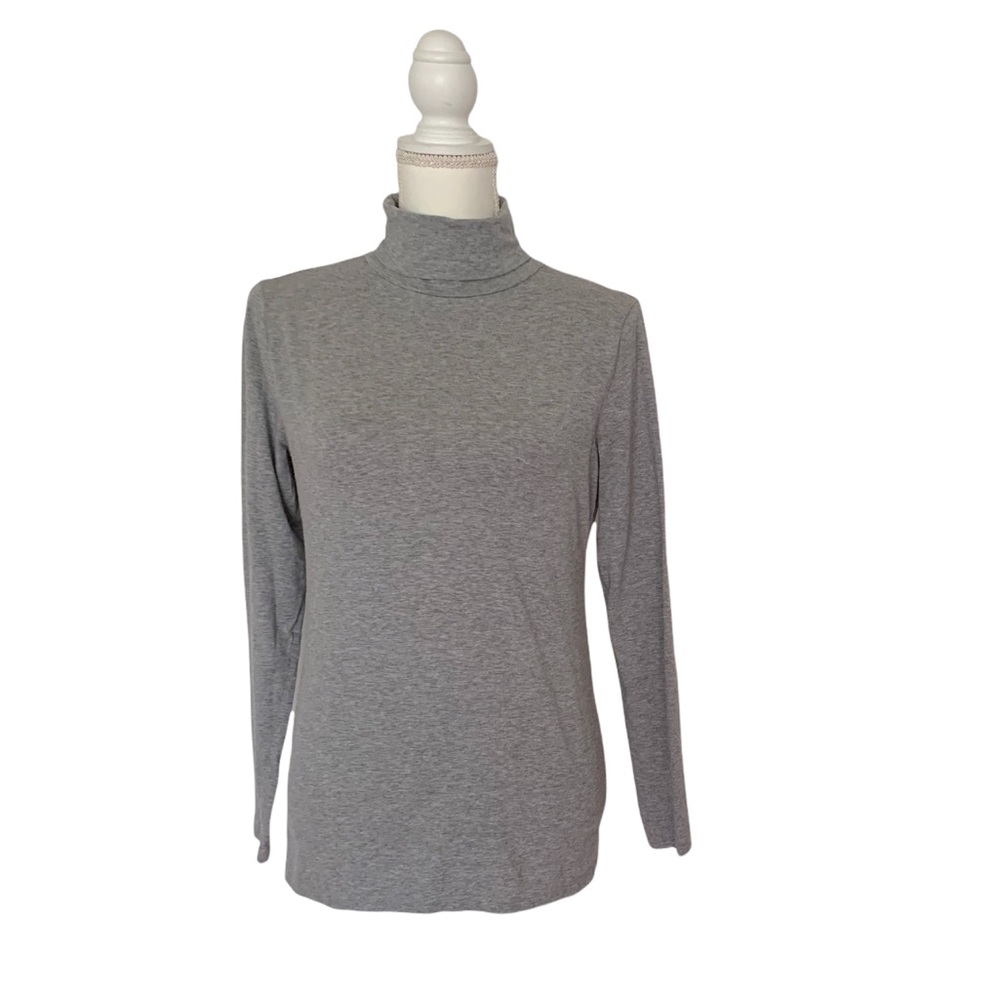 Ann Taylor Gray Long Sleeve Turtleneck Top Size Small